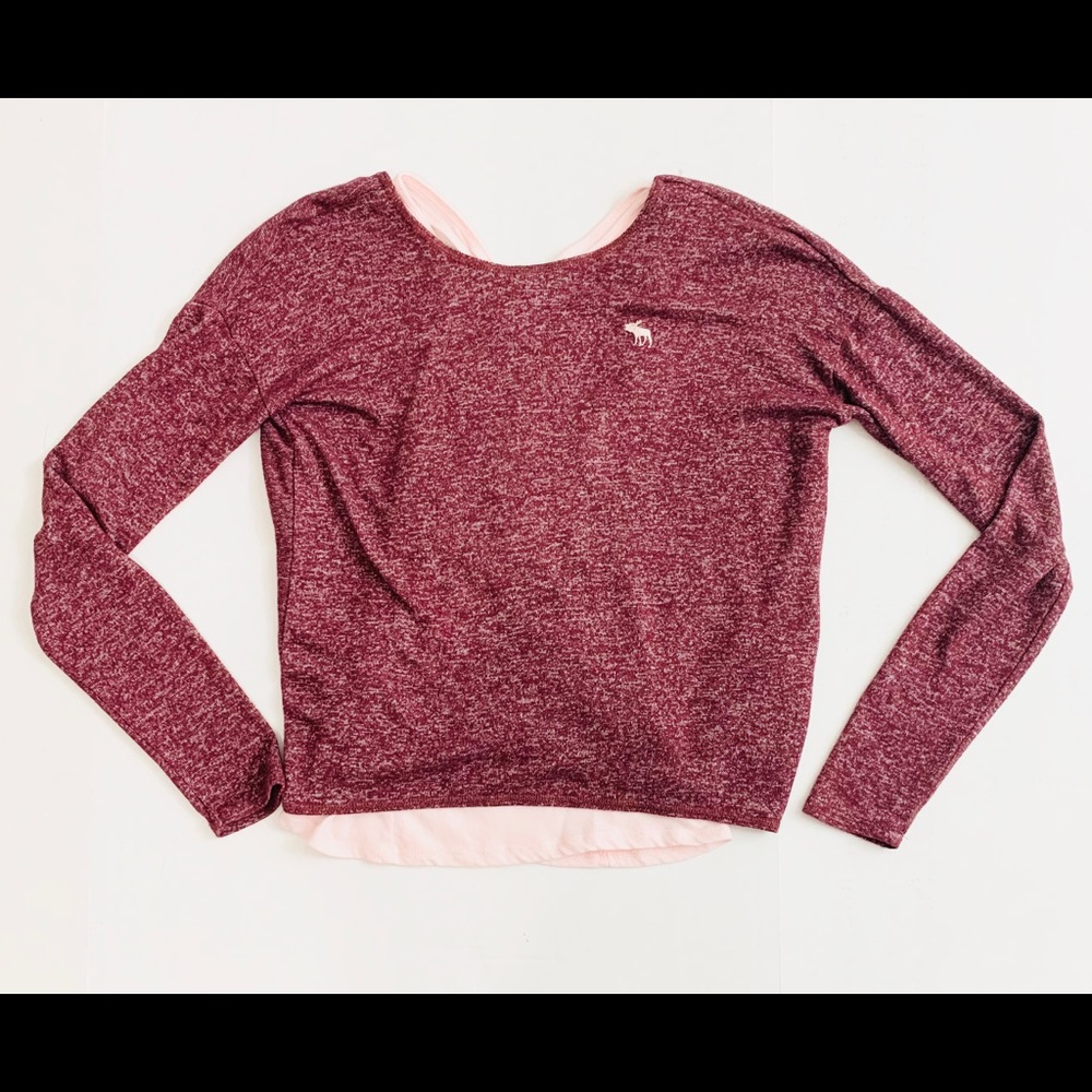 Abercrombie Long sleeve maroon with blush tank